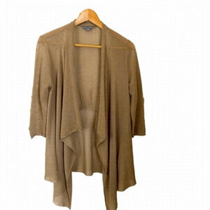 Boho Neutral Mesh Knit Festival Cardigan Small